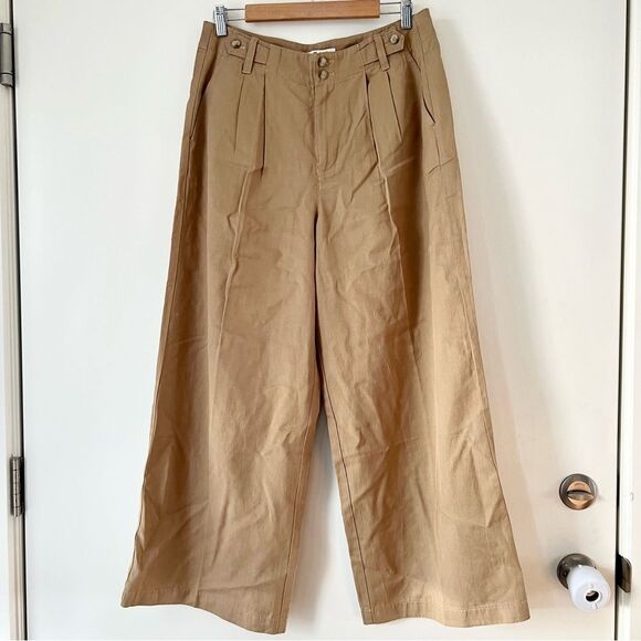 NWT Madewell The Petite Harlow Wide-Leg Linen Blend Pant in Desert Dune - Picture 7 of 10